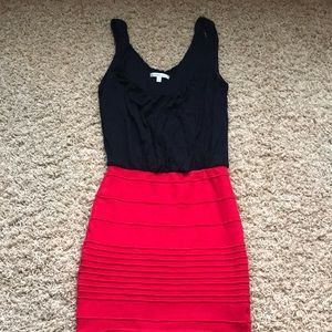 Red and Black Short Dress